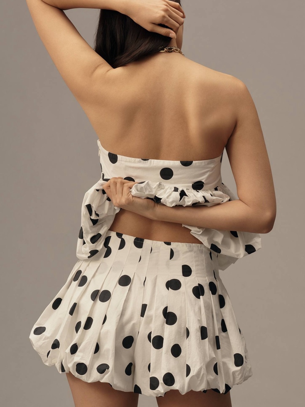 Maeve Black & White Polka-Dot Bubble Shorts | Size Large